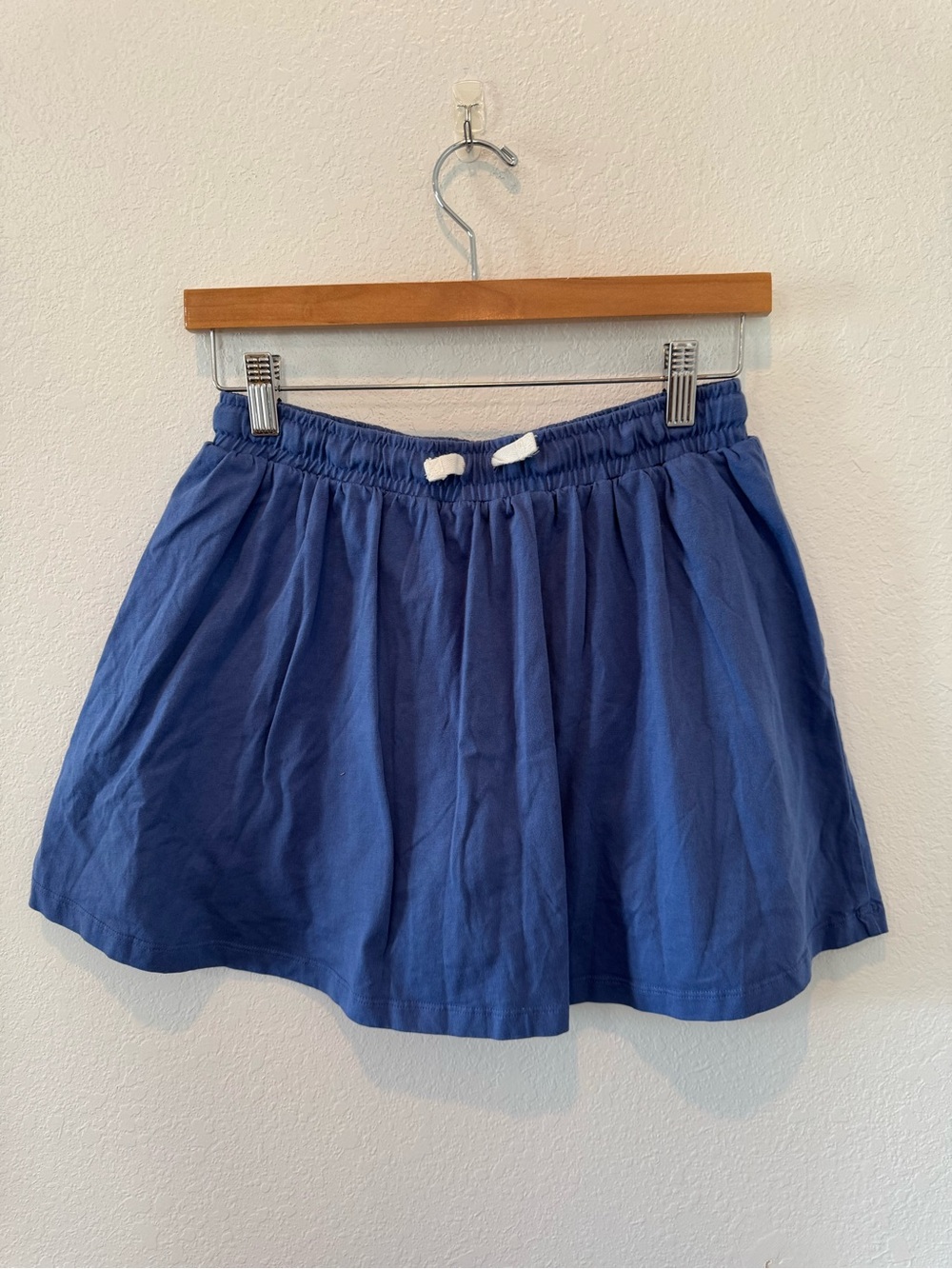 Hanna Andersson Blue Cotton Skort with White Drawstring